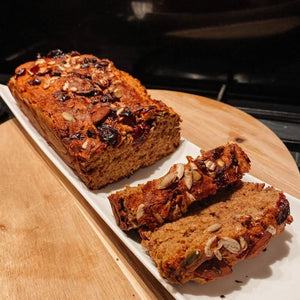 Heerlijke vanille proteïne bananenbrood. Perfect voor na jouw workout en bomvol hoogwaardig eiwit.